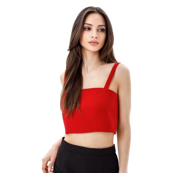 CROP TOP RED REAR ZIP - Picture 4 of 6